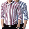 Printed Vertical Stripes Long-Sleeved Shirt Korean Style Japanese Striped Shirt