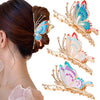  3 Pcs Large Butterfly Hair Claw Clips Nonslip 3 Styles Strong Hold 4 Inch Butterfly Metal Hair Clips for Women&Girls 