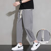 Ice Silk Quick-drying Pants Men's Thin Loose Straight Wide Leg Sports Casual Cropped Pants