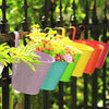 10 Pcs Metal Flower Pots Hanging Flower Plant Pots Balcony Garden 3.94'' Flower Holders with Detachable Hook