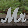 Small Vintage Mr & Mrs White Wooden Letters Wedding Decor Stand Sign Stand Wedding Present 