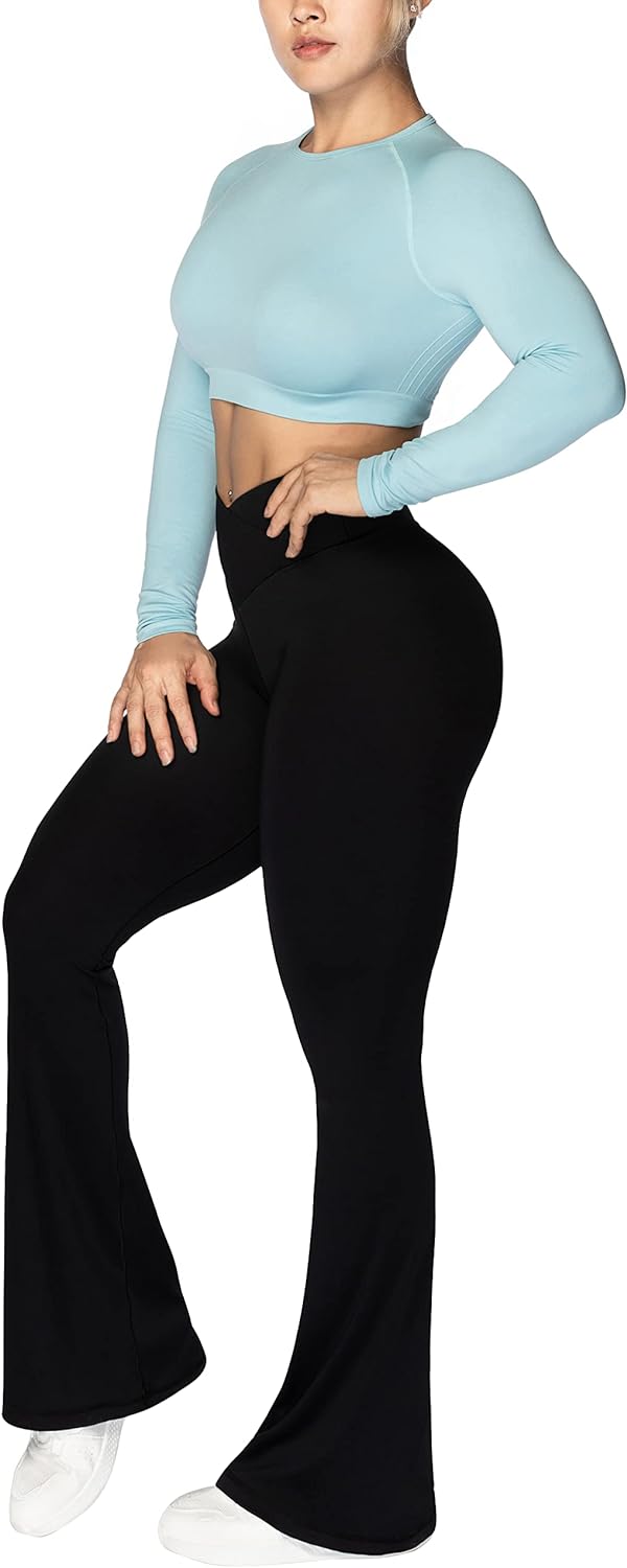 Wide Leg Yoga Pants High-Waisted  Leggings 30" Inseam