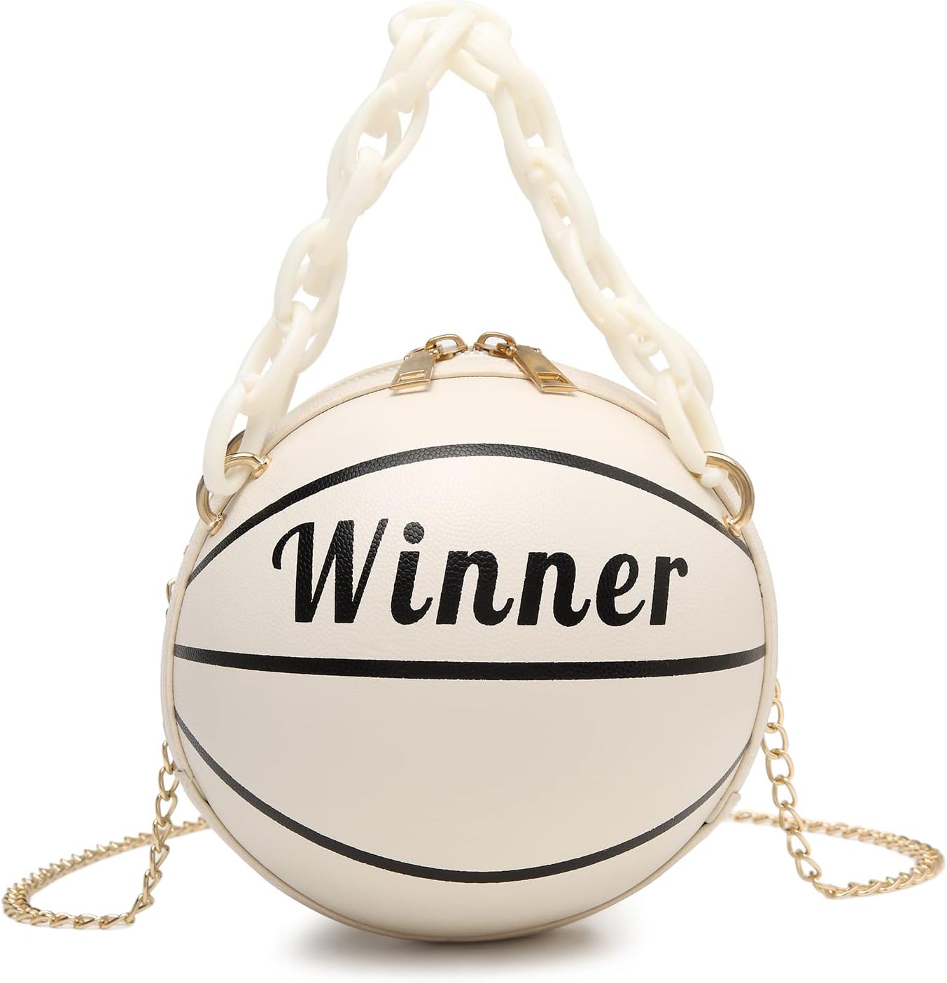 Women's Basketball Bag Basketball-Shaped Crossbody Bag Handbag