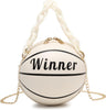 Women's Basketball Bag Basketball-Shaped Crossbody Bag Handbag