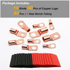 160Pcs Copper Wire Lugs AWG2 4 6 8 10 12 with Heat Shrink Set