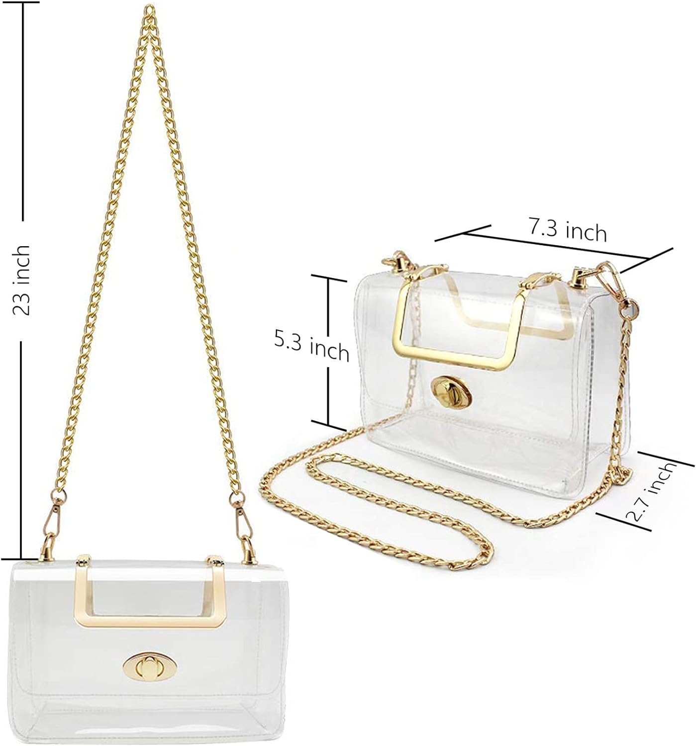 Transparent Clutch Clear Purse Crossbody Shoulder Bags for Women Girls