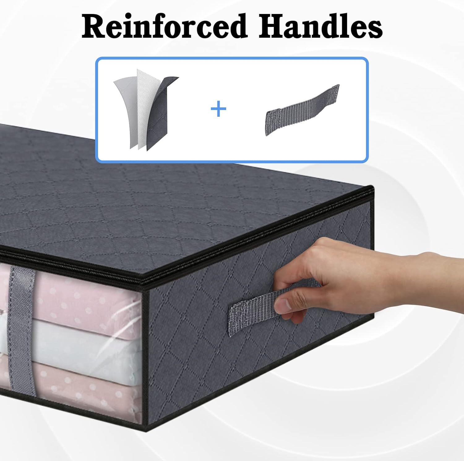 3-Pack Clothes Storage Under Bed Storage Containers for Organizing, Clothing, Bedroom, Comforter