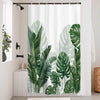 Tropical Green Shower Curtain Summer Bathroom Decor with Hooks 72 W x72 H Inch