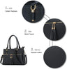 Women Satchel Bags Handle Shoulder Handbags and Purses Zipper Leather Crossbody Bags