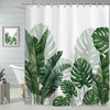 Tropical Green Shower Curtain Summer Bathroom Decor with Hooks 72 W x72 H Inch