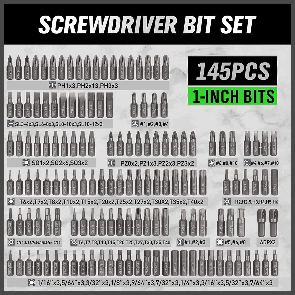 232PCS Ultimate Screwdriver Bit Set Chrome Vanadium Steel Driver Bit Set