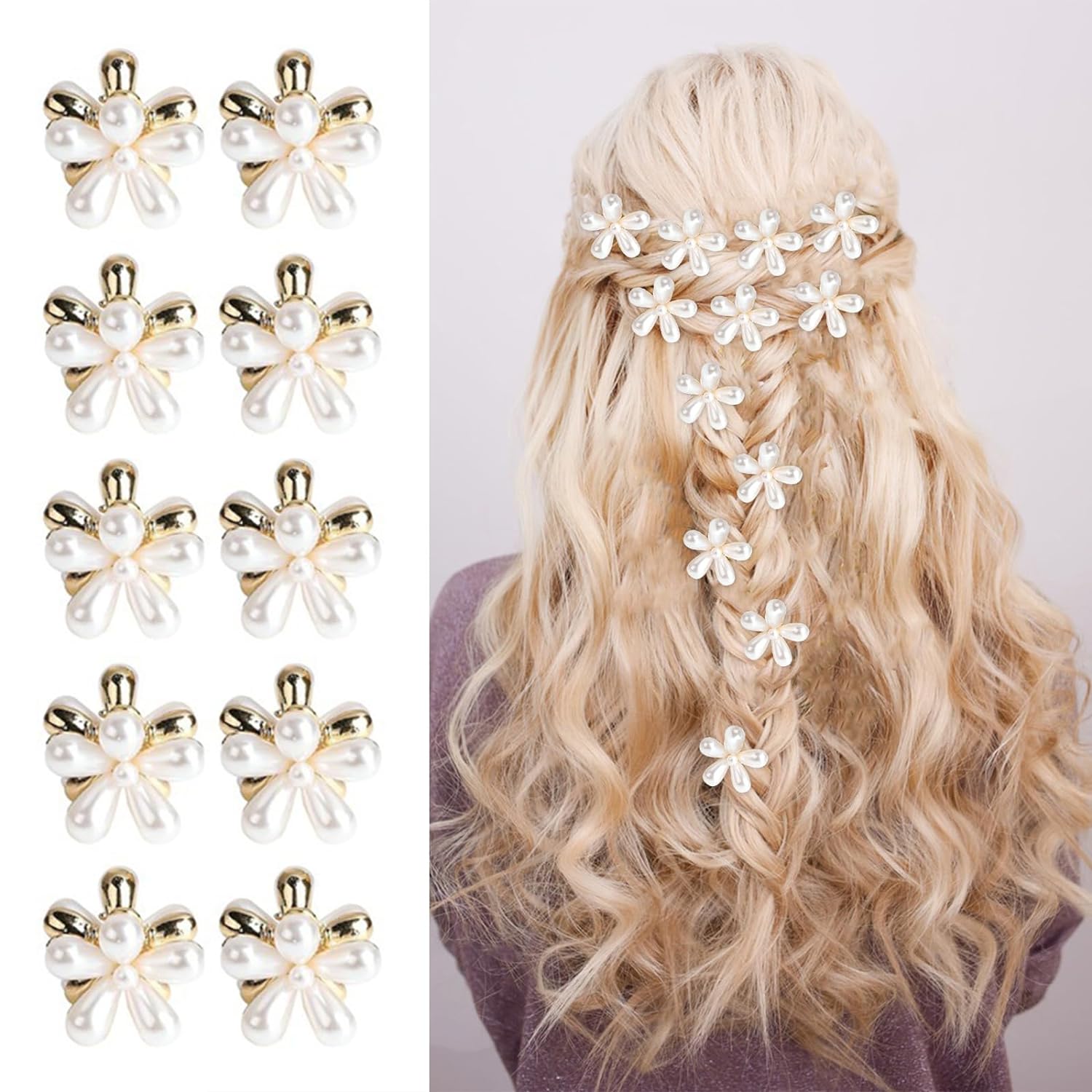 10Pcs Small Hair Claw Clips for Girls Mini Flower Hair Clips for Sweet Bangs Nonslip Side Clip Hair Accessories for Women