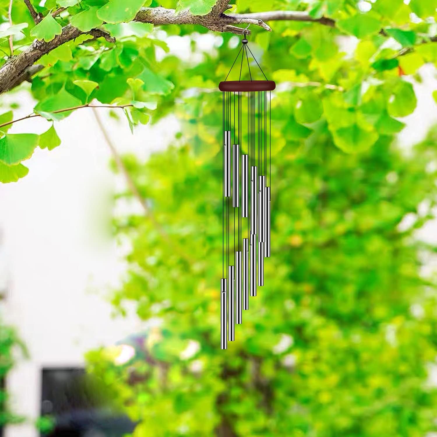 Sympathy Wind Chimes Outdoor with 12 Aluminum Alloy Tubes and Hook Memorial Wind Chimes