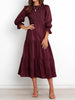 Women Casual Long Sleeve Crew Neck Fall Dress Bohemian Relaxed Fit Floral Flowy Maxi Dresses Tiered Cocktail Dress