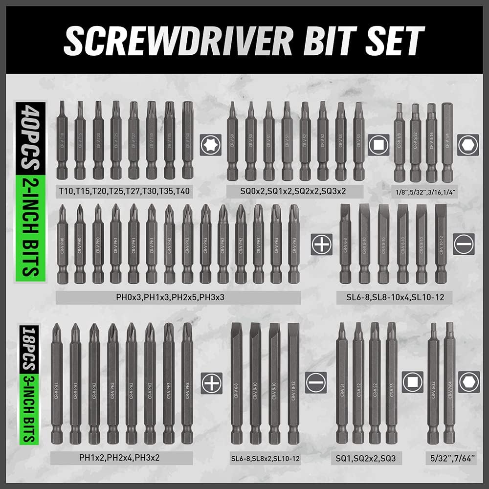 232PCS Ultimate Screwdriver Bit Set Chrome Vanadium Steel Driver Bit Set