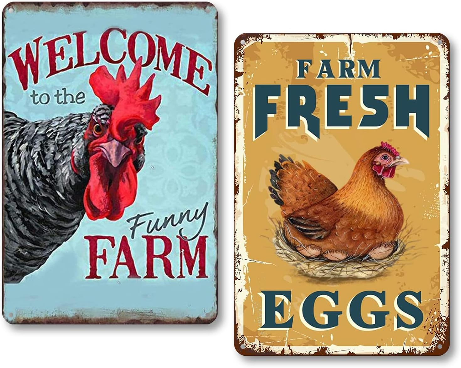 Vintage Metal Signs Chicken Coop Signs Fresh Butt Nuggets  8×12 Inches