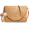 Straw Clutch Purse for Women Woven Rattan Envelope Bag Crossbody Wallet Handbags Shoulder Tote Bags