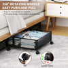 Under the Bed Storage Containers with Wheels Metal Underbed Storage Containers for Bedroom Clothes Shoes Blankets -2Pack