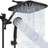 12 Inch Shower Head High Pressure Rainfall Shower Head/Handheld Shower Combo with Extension Arm, 6 Settings Anti-leak Shower Head with Holder