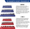 WORKPRO Magnetic Socket Organizer Set, 6-Piece Socket Holder Set Includes 1/4