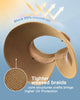 Sun Visor Hats for Women Wide Brim Straw Roll-Up Ponytail Summer Beach Hat Packable Foldable