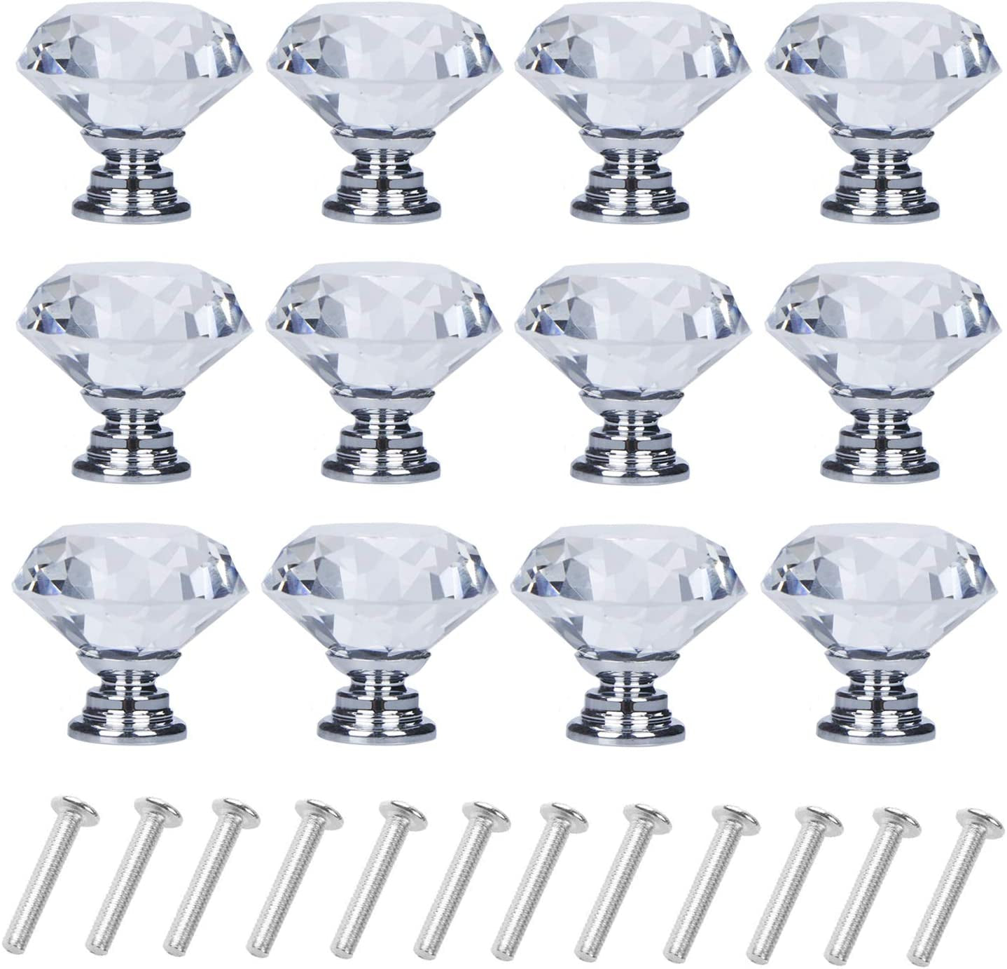 12 Pack Diamond Shaped Drawer Knobs 30mm Cabinet Knobs Pull Handles