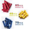 200pcs 10-22AWG Assorted Butt Splice Crimp Connectors Electrical Straight Wire Terminal Connectors