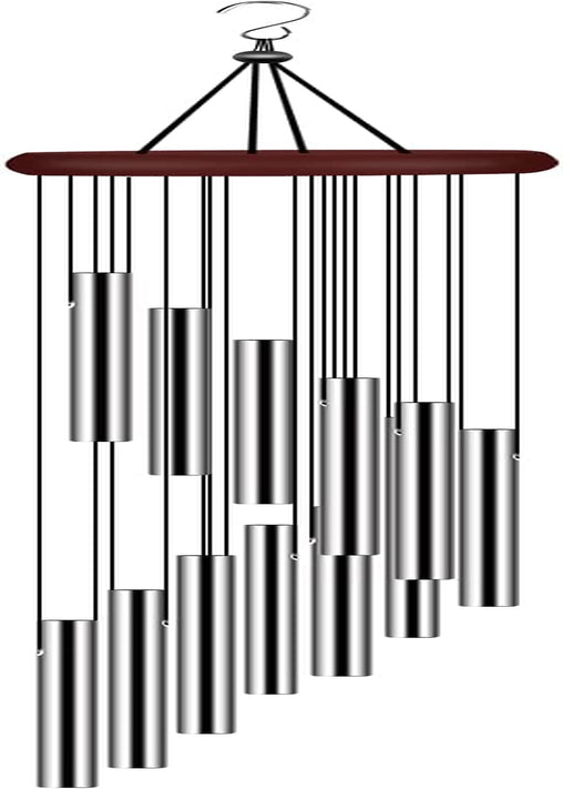 Sympathy Wind Chimes Outdoor with 12 Aluminum Alloy Tubes and Hook Memorial Wind Chimes