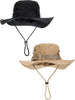 2 Pieces Wide Brim Fishing Cap  Foldable Boonie Hat Double Sided Outdoor Sun Hat for Men and Women