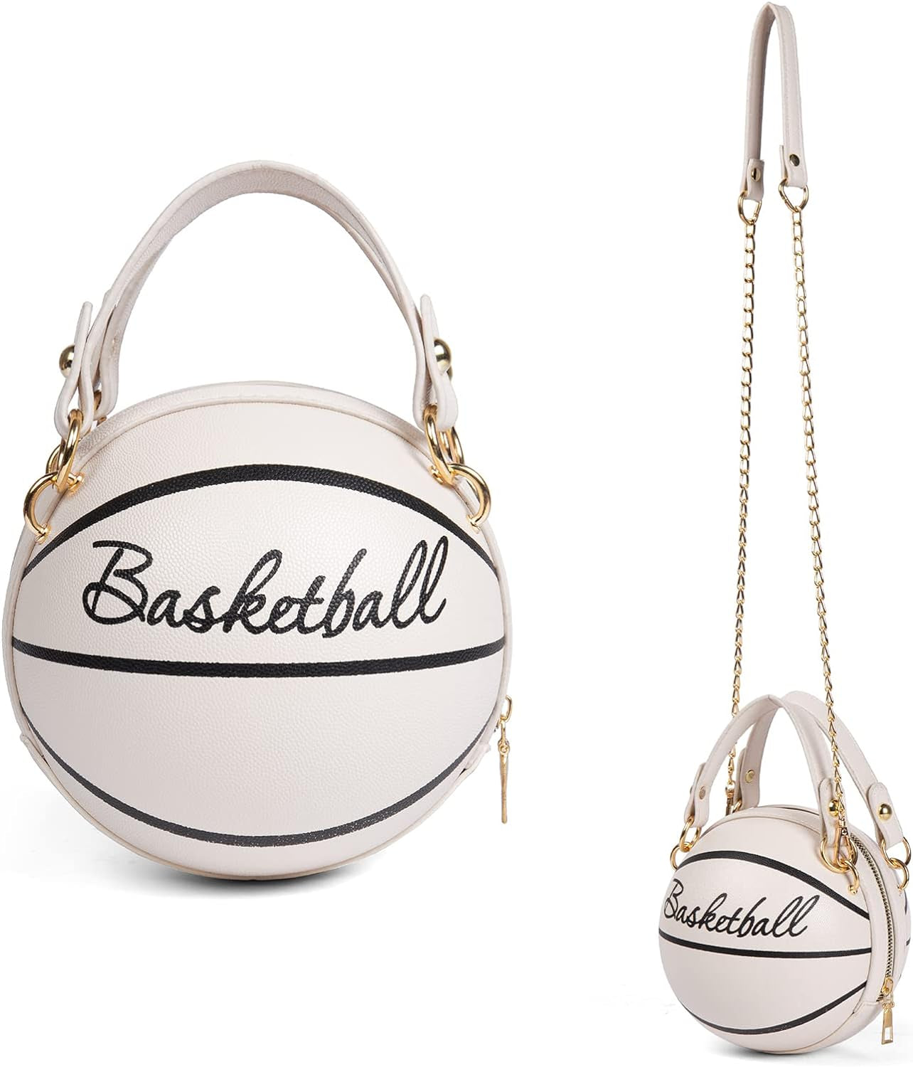 Women's Basketball Bag Basketball-Shaped Crossbody Bag Handbag