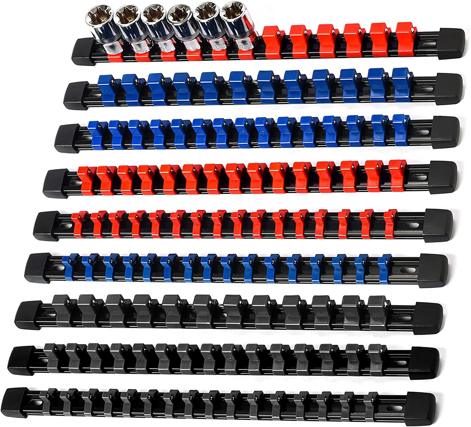 Premium Quality 9Pcs Socket Organizer Drive ABS Tools-Socket Holder