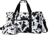 Cow Printed 45L Travel Duffel Bags with Small Pouch Weekend Gym Bag