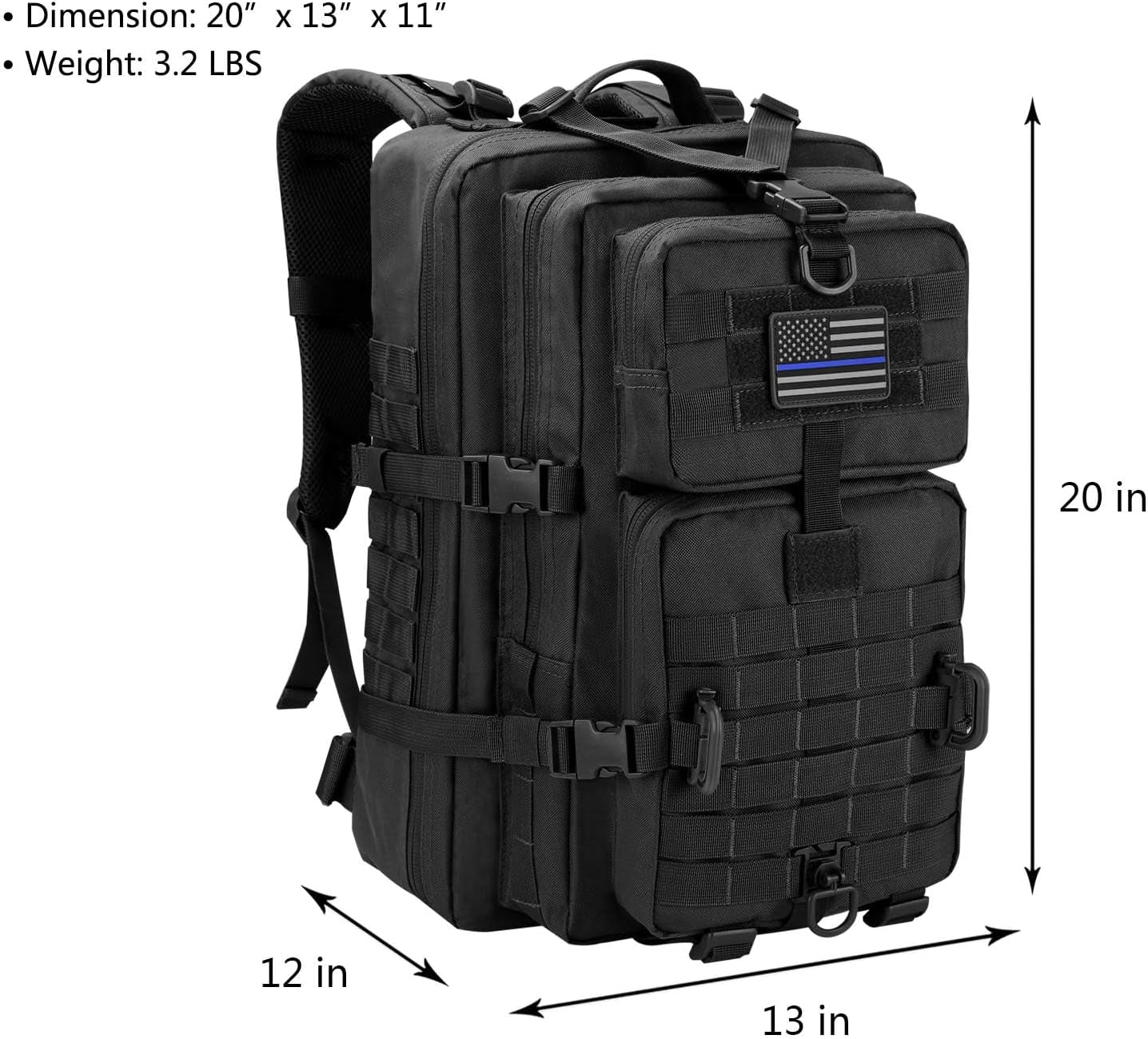 Tactical Bag 3-Day Military Grade Rucksack Heavy Duty Hiking Bag