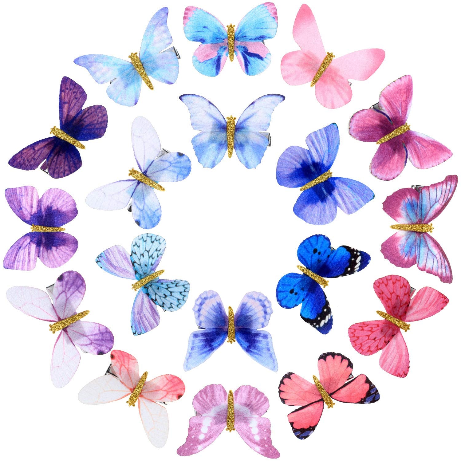 18 Pieces Glitter Butterfly Hair Clips Fashion Hair Accessories