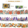 34 Rolls Spring Summer Theme Floral Washi Tape Set for DIY Craft Scrapbooking Bullet Journal