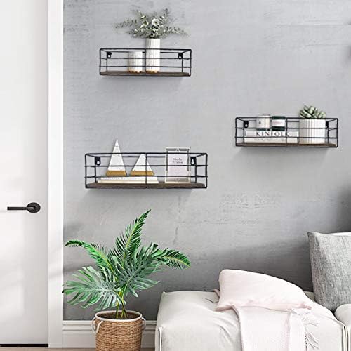 Set of 3 Floating Wall Shelf Wall Mounted Storage Organizer