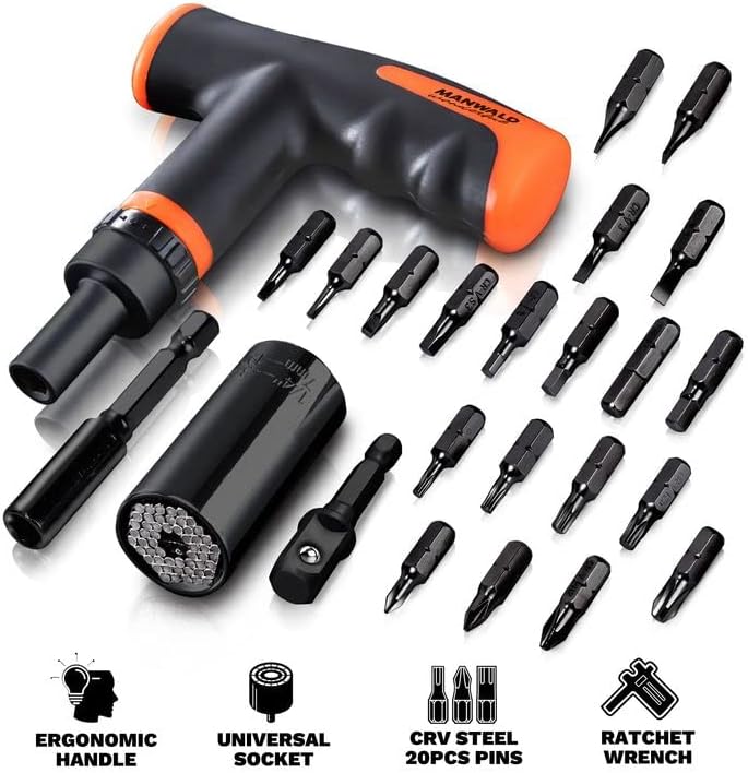 Universal Socket Tool Set Gifts for Him, Women, Dad, Orange, Black