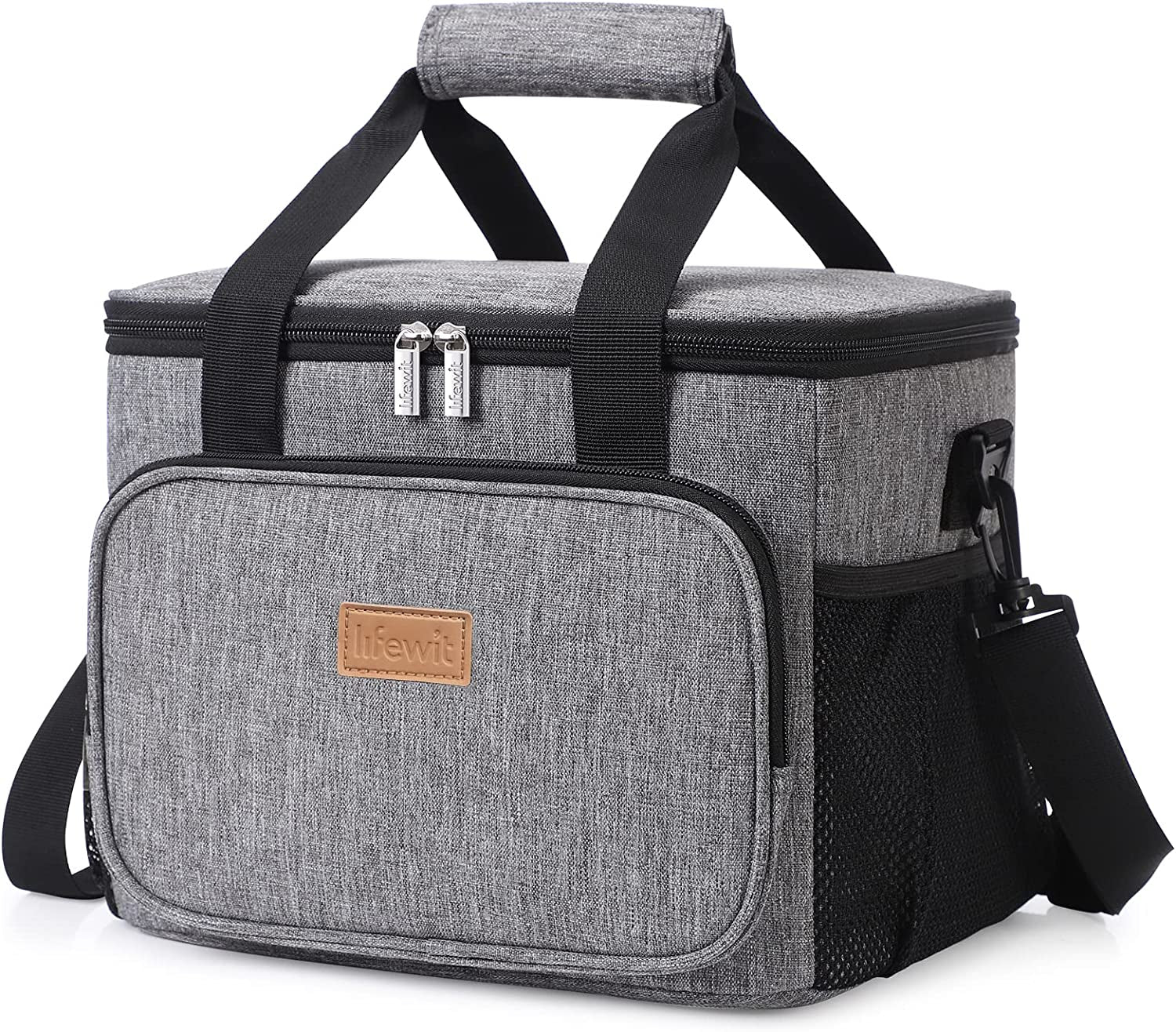 Insulated Warm and Cool Plain Lunch Bag Multi-compartment with Adjustable Strap