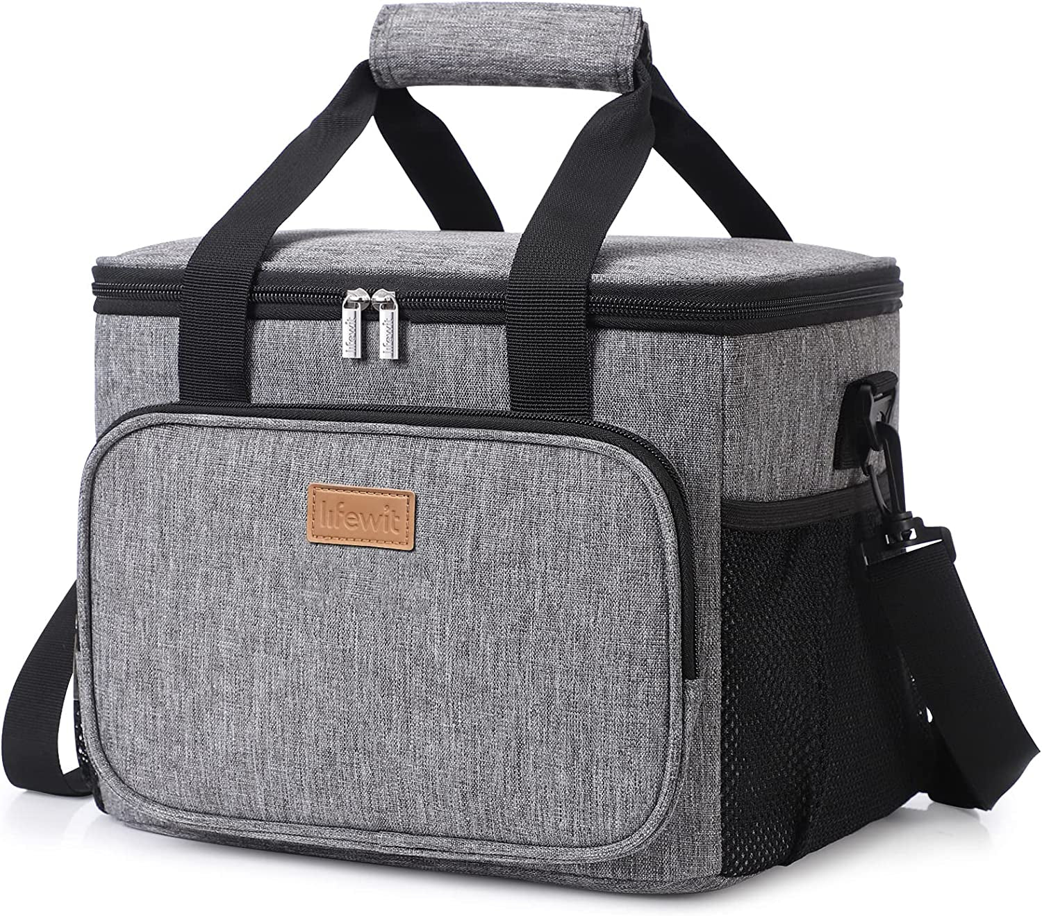 Insulated Warm and Cool Plain Lunch Bag Multi-compartment with Adjustable Strap