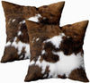 Rustic Farmhouse Cowhide Printed Throw Pillow Covers 18x18