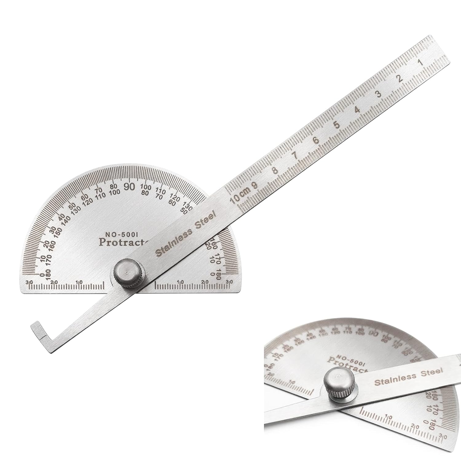 Angle Finder Ruler Two Arm Stainless Steel Protractor Woodworking Ruler