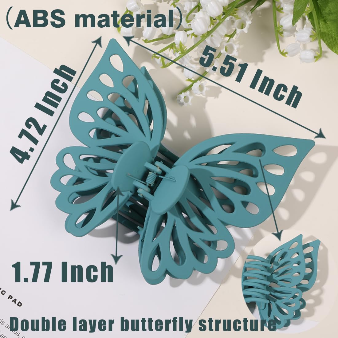 Extra Large Butterfly Hair Clips 2 Pieces 5.51 Inch Butterfly Claw Clip