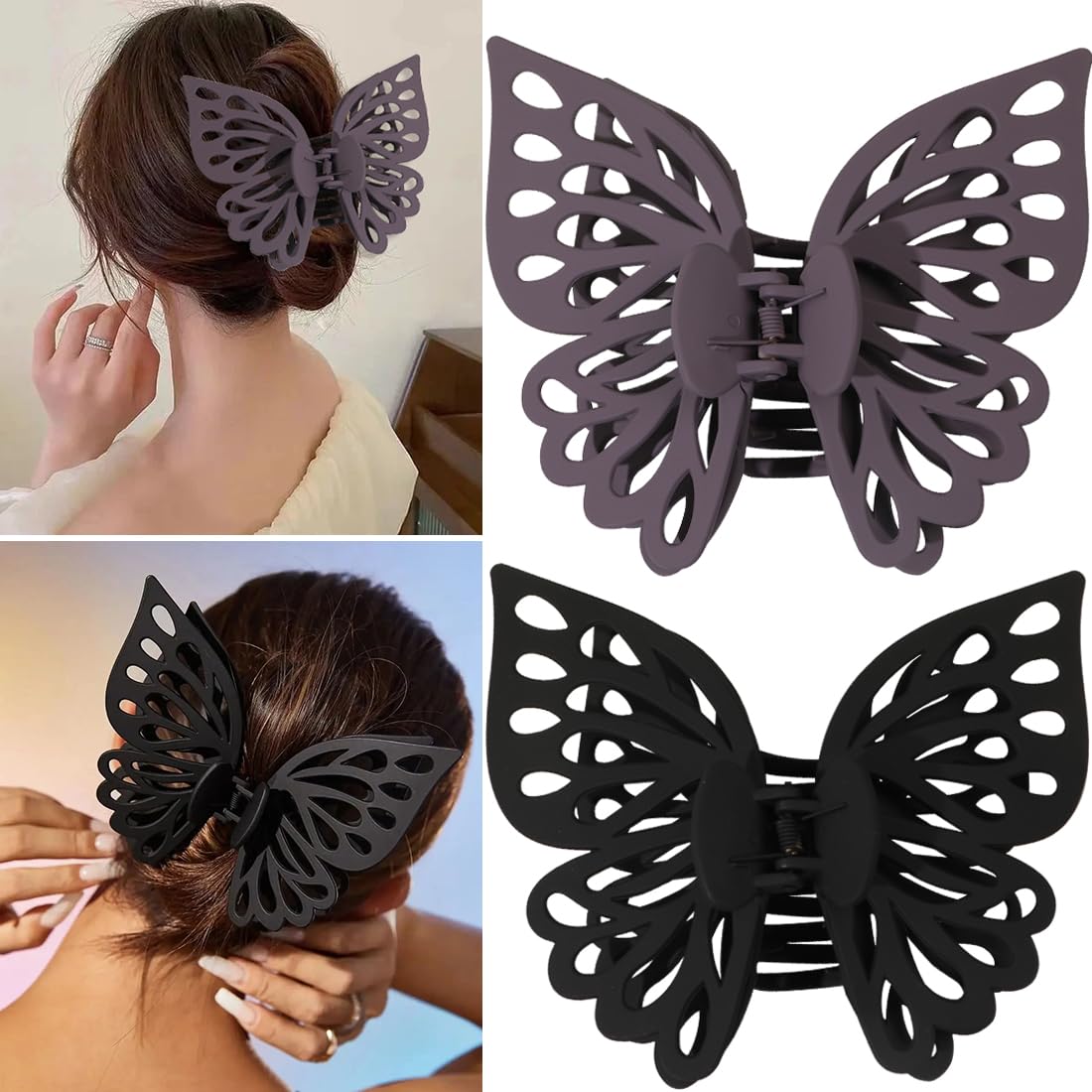 Extra Large Butterfly Hair Clips 2 Pieces 5.51 Inch Butterfly Claw Clip