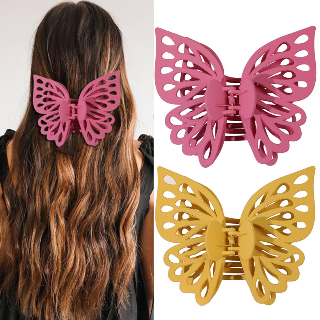 Extra Large Butterfly Hair Clips 2 Pieces 5.51 Inch Butterfly Claw Clip