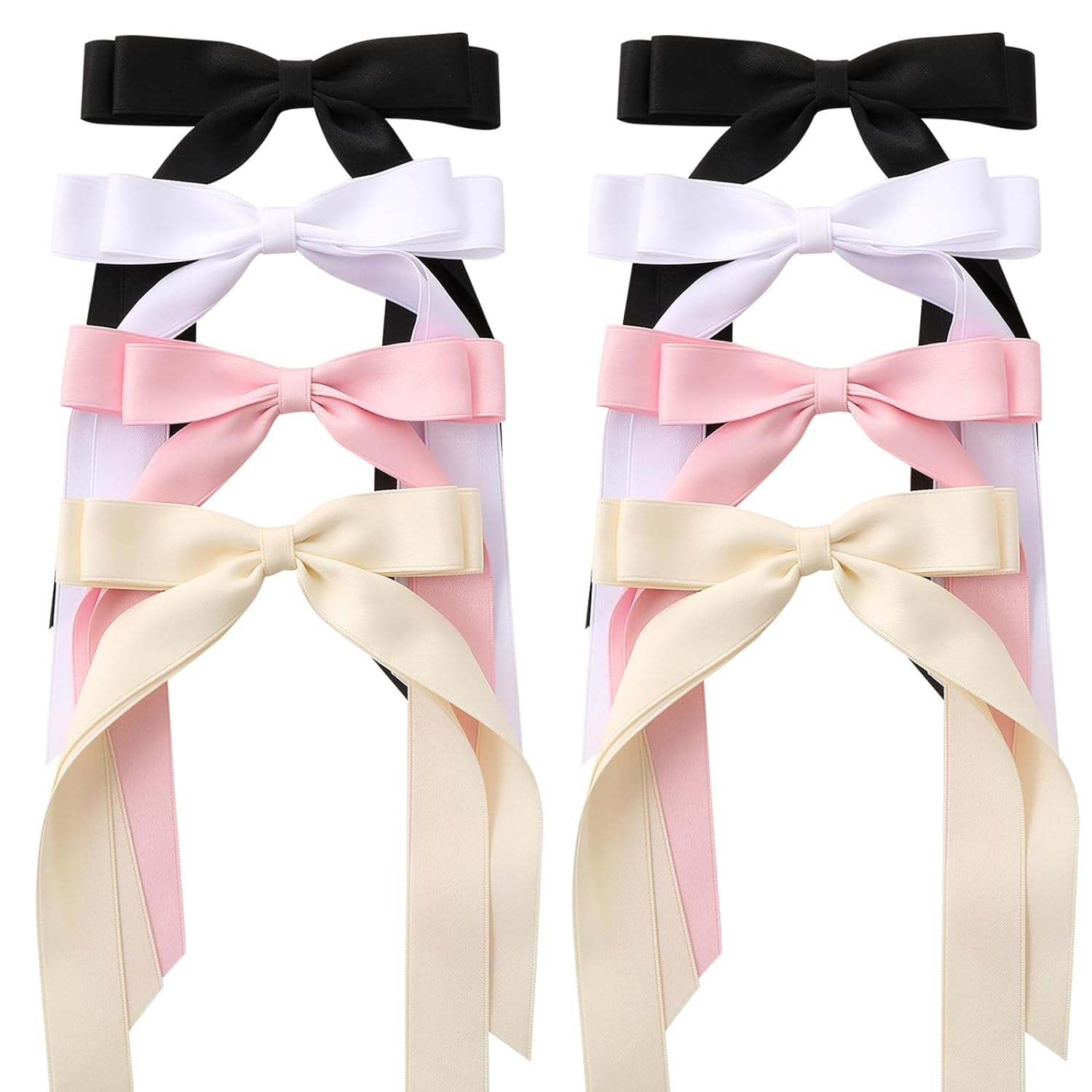 12 PCS Hair Bows Hair Ribbon with Long Tail Bowknot for Women