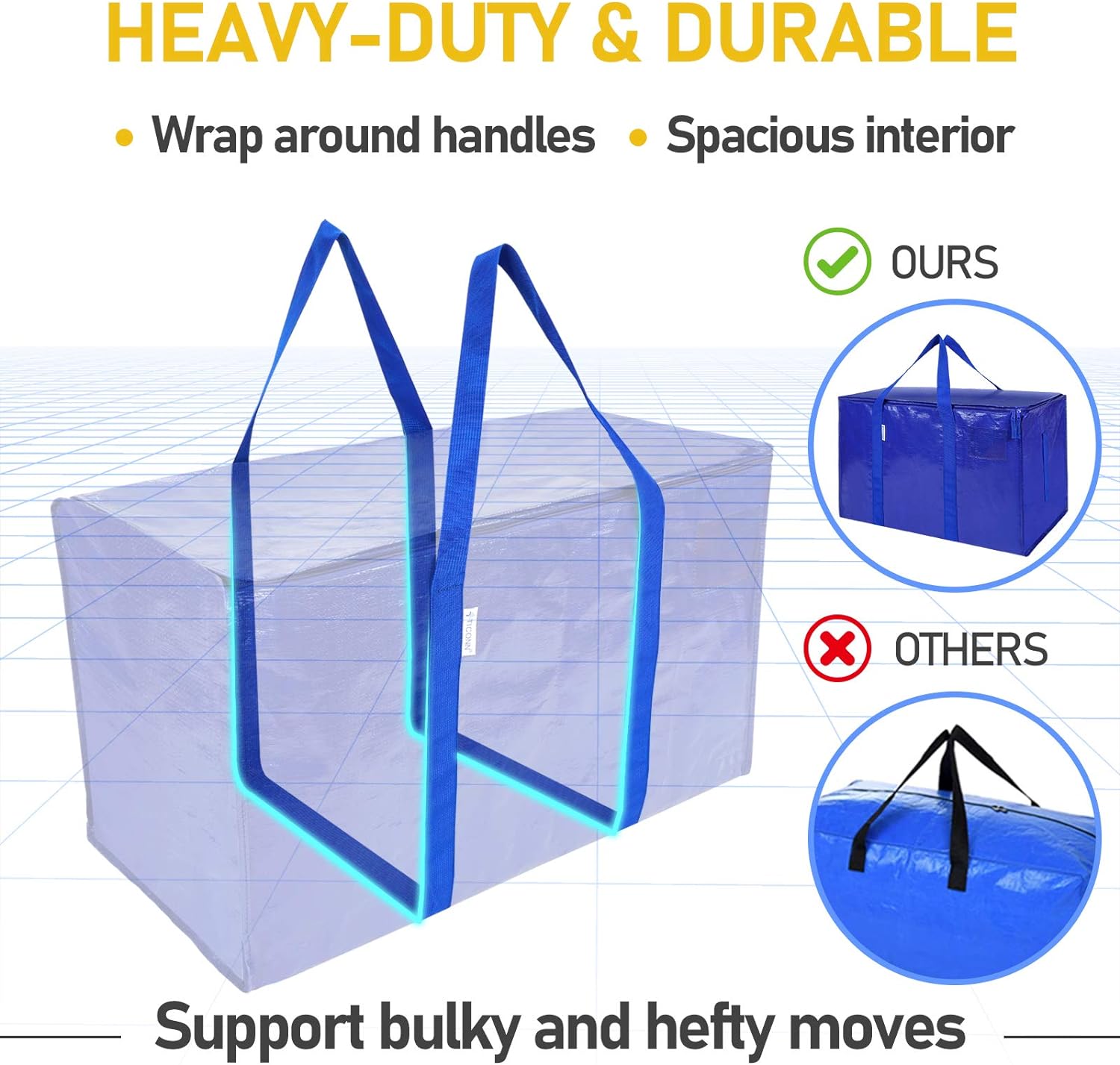 Heavy-Duty  6 Pack Extra Large Moving Bags Tote Bag 