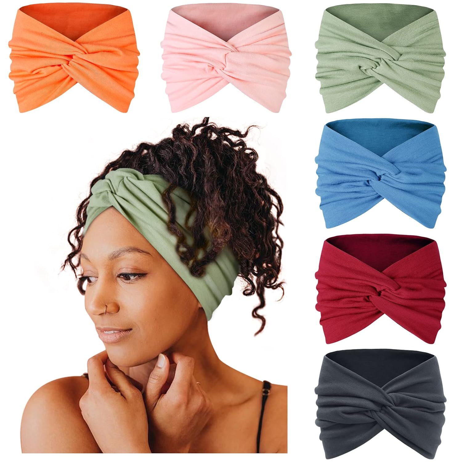 7 Inches Extra Large Turban Headband Twisted Knot Hair Accessories