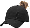 Distressed Mess Bun Hats Ponytail Baseball Hat Retro Hats for Women