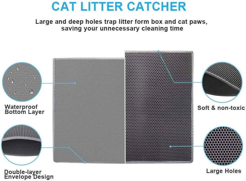 Double Layer Waterproof Cat Litter Mat: Trap Urine with Ease