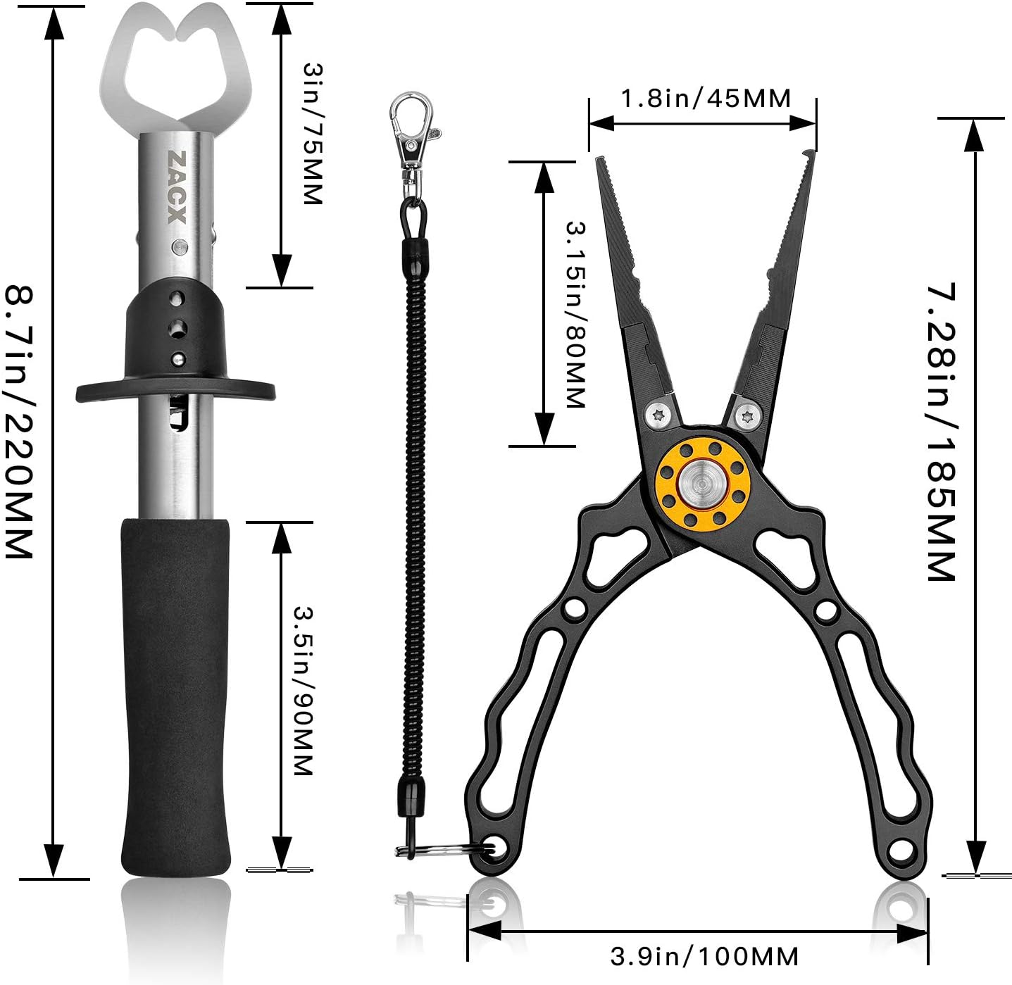 Fish Lip Gripper Pliers Set Fishing Gear for Fly Ice Fishing